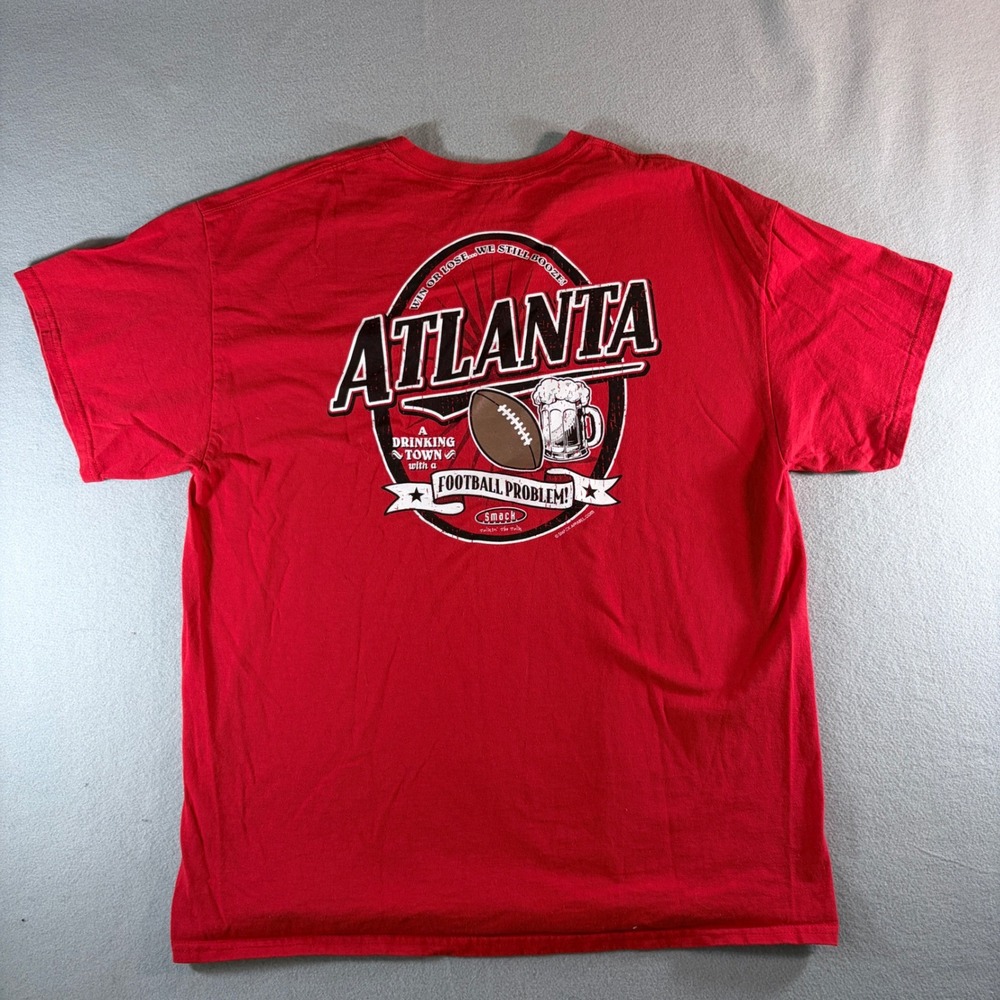 Smack Apparel Atlanta A Drinking Town With A Football Problem Red T-Shirt XL